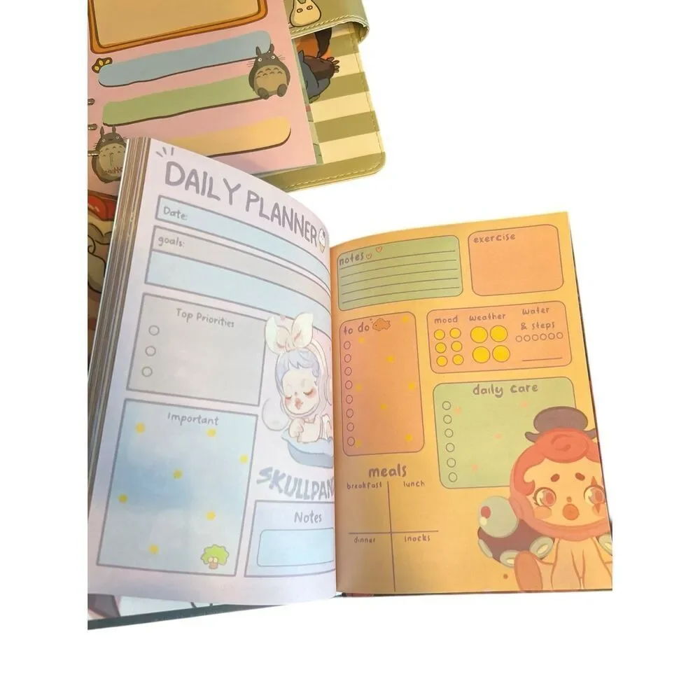 4 Anime planners budget diaries hello kitty Sanrio powerpuff girls Totoro skulls